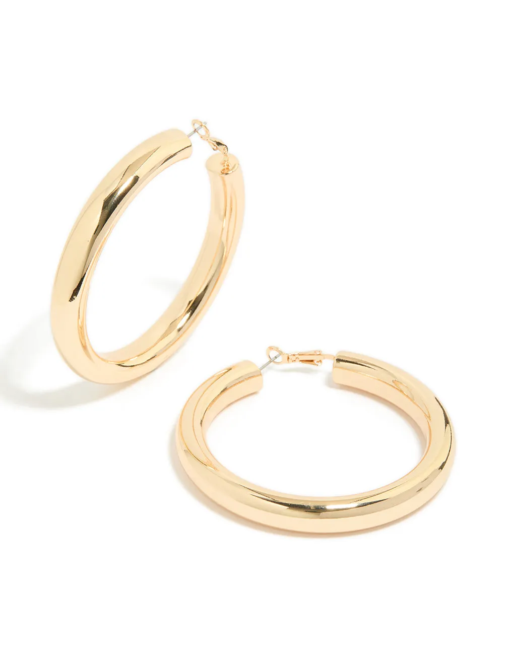 Gold Large Thick Hoop Earrings sold by lovisa product image thumbnail 2