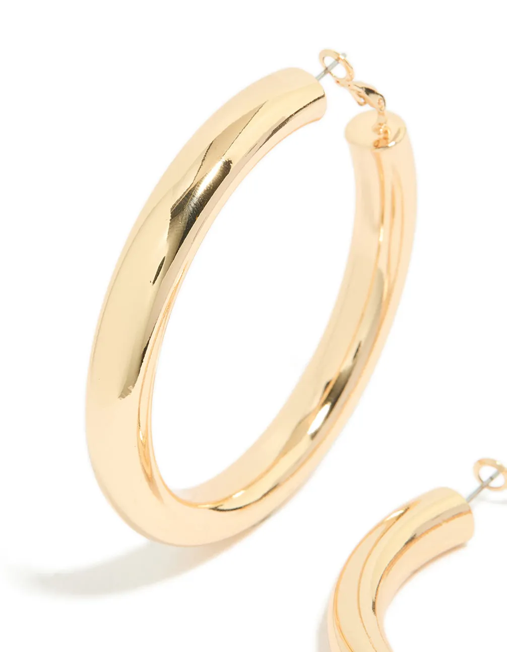 Gold Large Thick Hoop Earrings sold by lovisa product image thumbnail 4