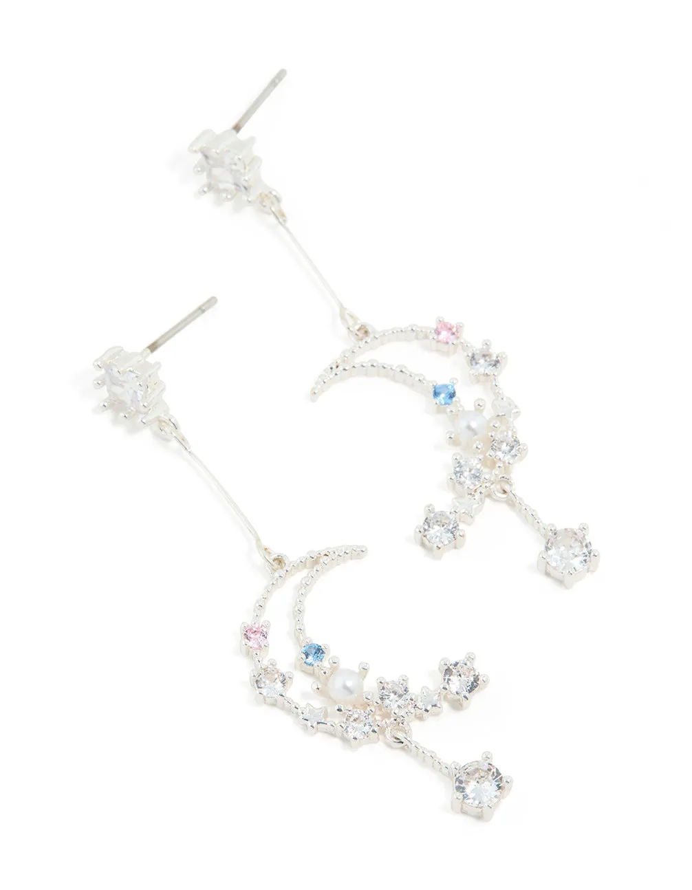 Silver Plated Moon Drop Earrings sold by lovisa