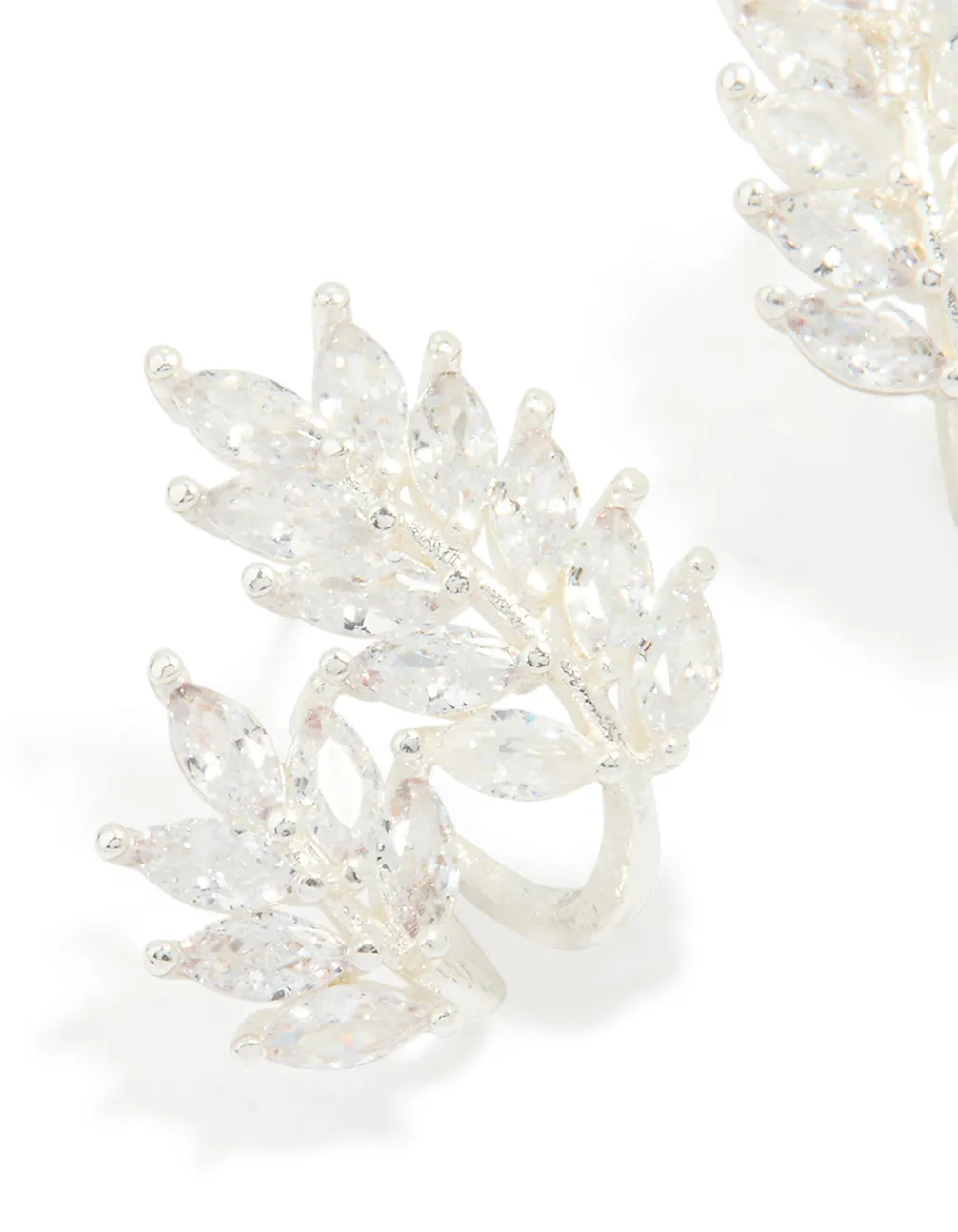 Silver Plated Cubic Zirconia Roman Leaf Crawler Earrings sold by lovisa product image thumbnail 2