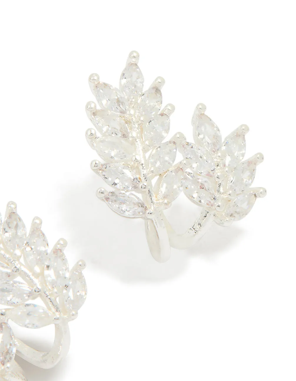 Silver Plated Cubic Zirconia Roman Leaf Crawler Earrings sold by lovisa product image thumbnail 3