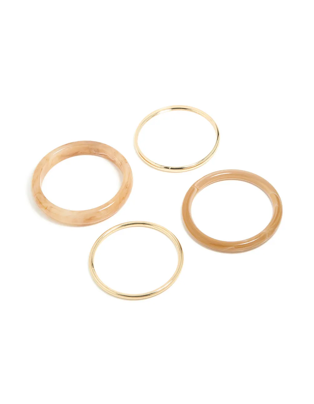 Gold & Brown Acrylic Bangles 4-Pack sold by lovisa