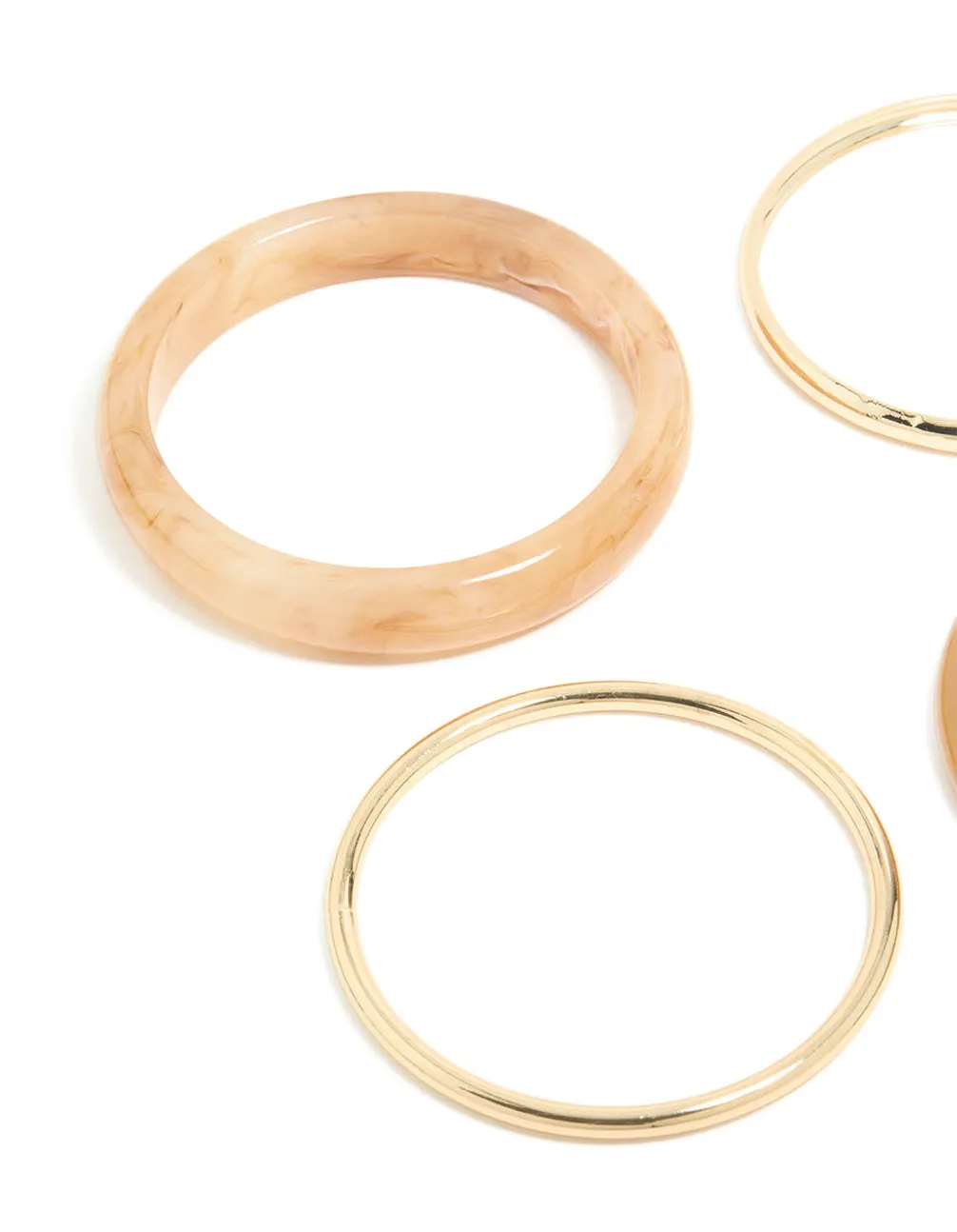 Gold & Brown Acrylic Bangles 4-Pack sold by lovisa product image thumbnail 2