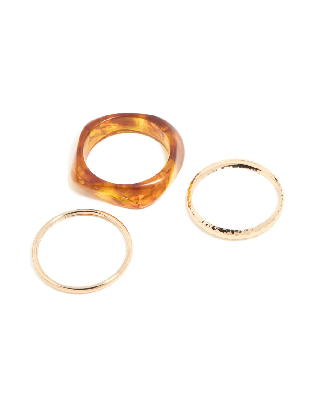 Gold & Brown Organic Acrylic Bangle Pack sold by lovisa