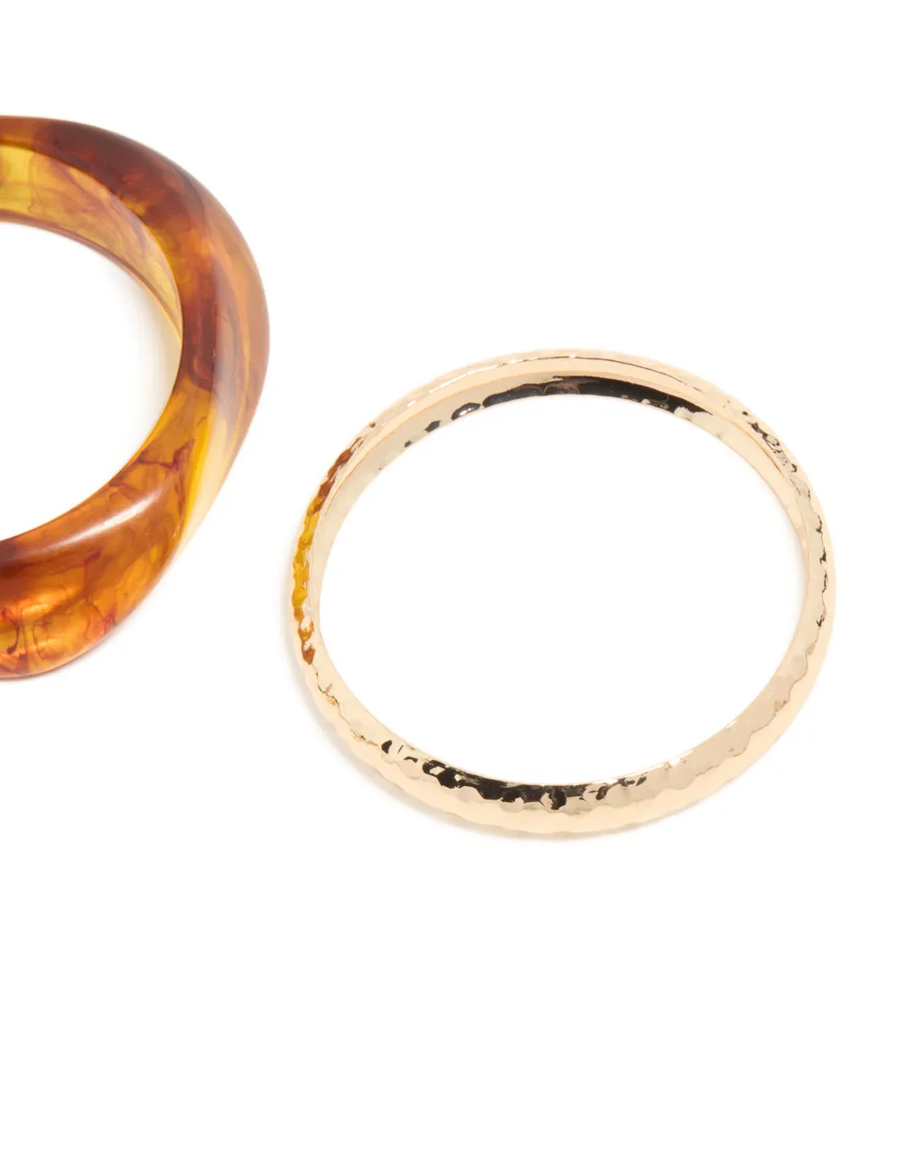 Gold & Brown Organic Acrylic Bangle Pack sold by lovisa product image thumbnail 3