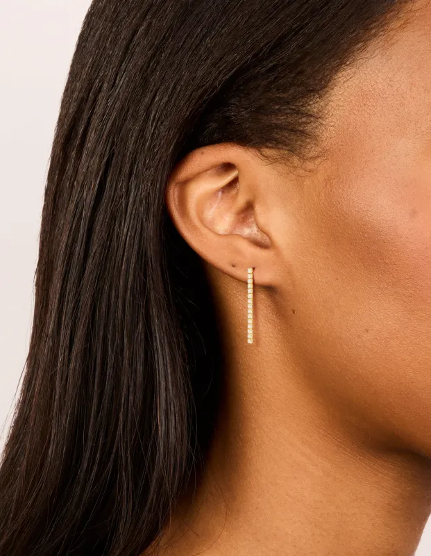 Gold Plated Sterling Silver Cubic Zirconia Drop Earrings made by lovisa