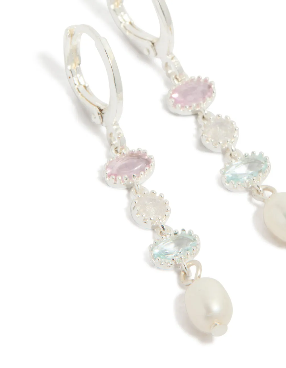 Silver Plated Cubic Zirconia & Freshwater Pearl Drop Earrings sold by lovisa product image thumbnail 4