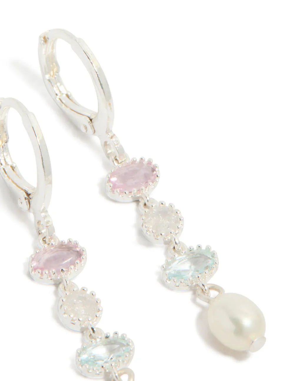 Silver Plated Cubic Zirconia & Freshwater Pearl Drop Earrings sold by lovisa product image thumbnail 5