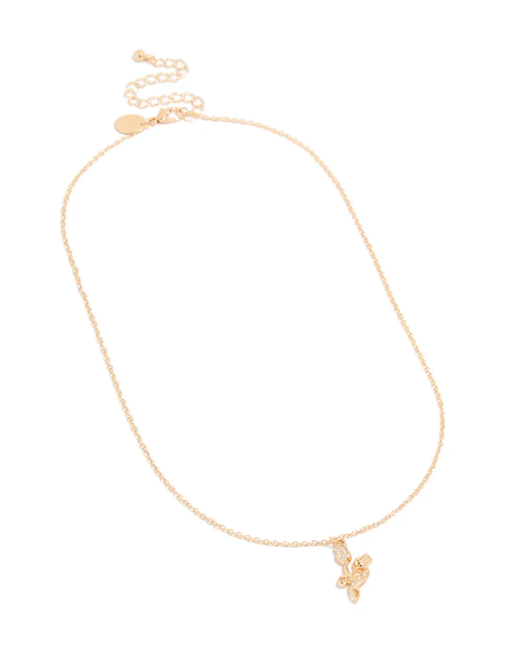 Gold Cubic Zirconia Rose Necklace sold by lovisa product image thumbnail 2