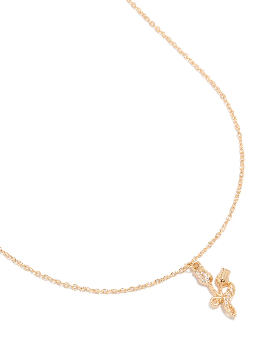 Gold Cubic Zirconia Rose Necklace sold by lovisa