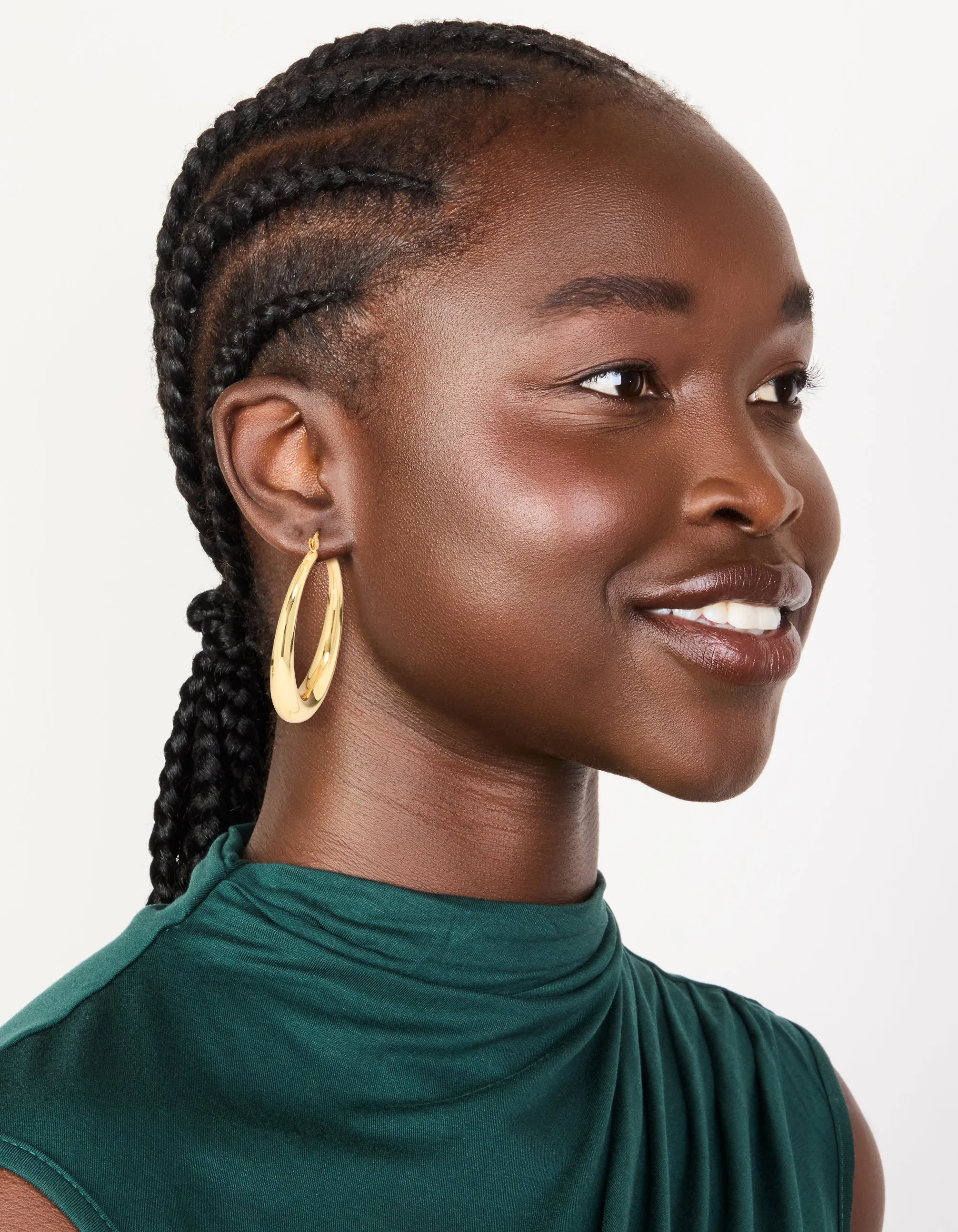 Gold Plated Thick Thin Hoop Earrings sold by lovisa product image thumbnail 3