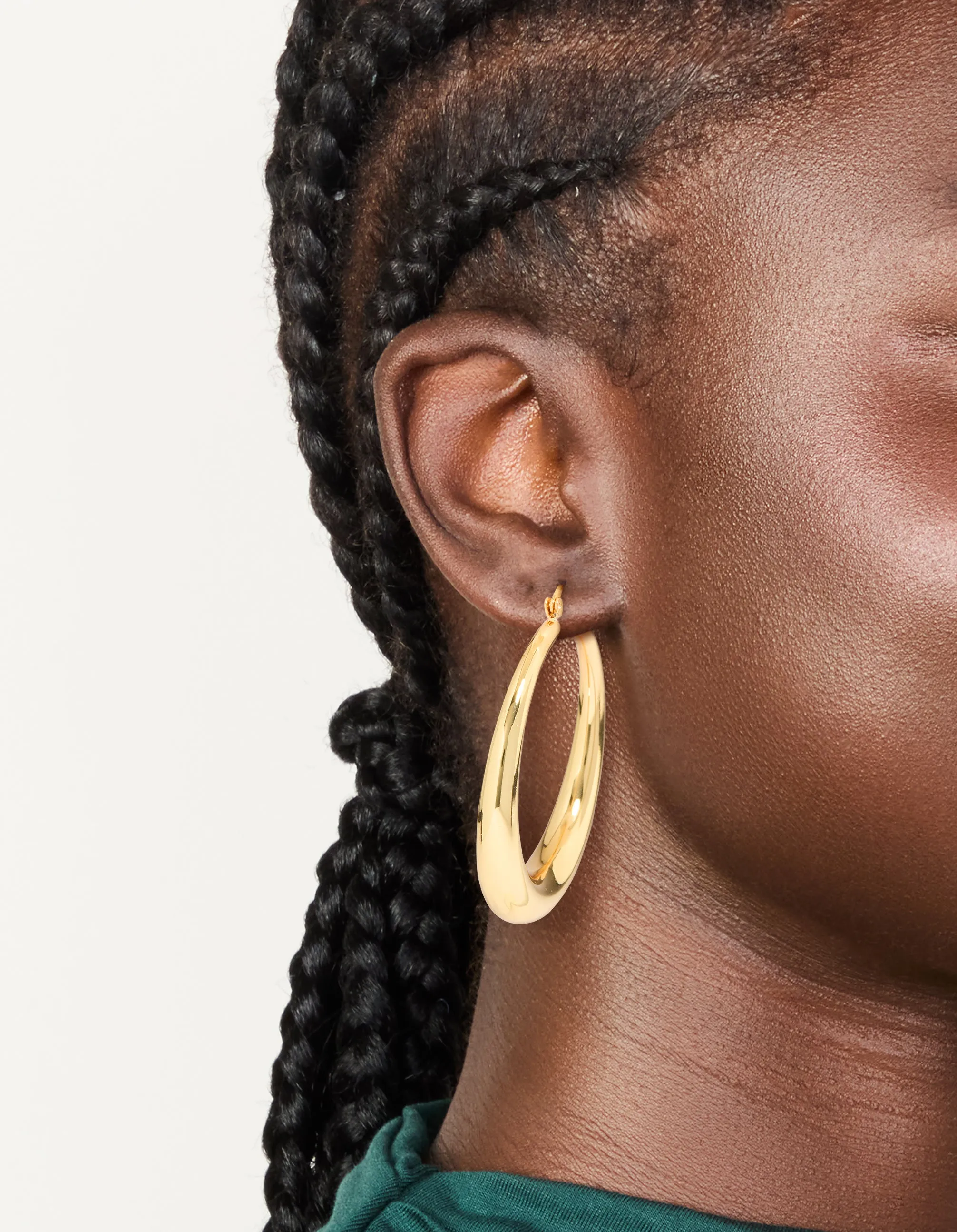 Gold Plated Thick Thin Hoop Earrings sold by lovisa product image thumbnail 2