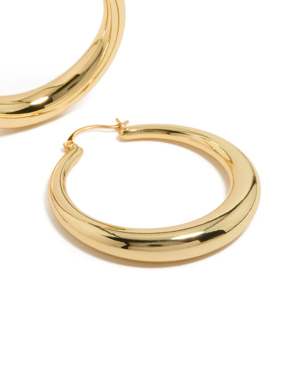 Gold Plated Thick Thin Hoop Earrings sold by lovisa product image thumbnail 5
