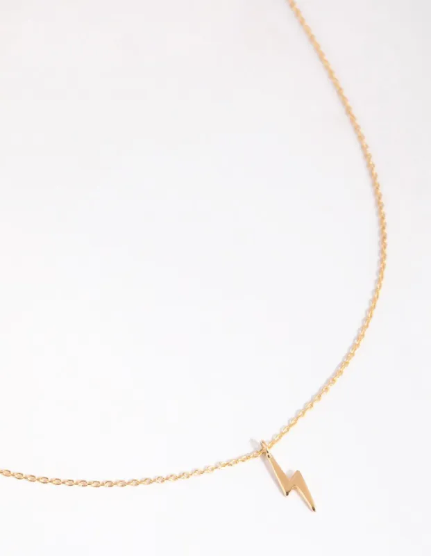 Gold Plated Sterling Silver Lightning Bolt Necklace sold by lovisa