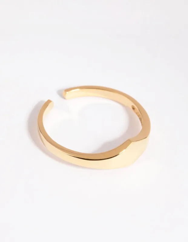 Gold Plated Sterling Silver Signet Ring sold by lovisa