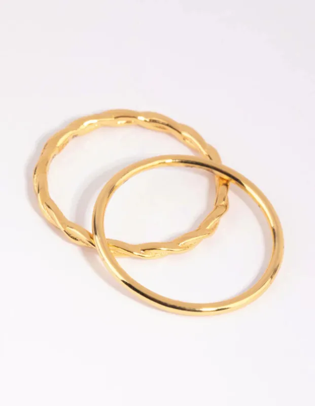 Gold Plated Sterling Silver Ring Pack sold by lovisa