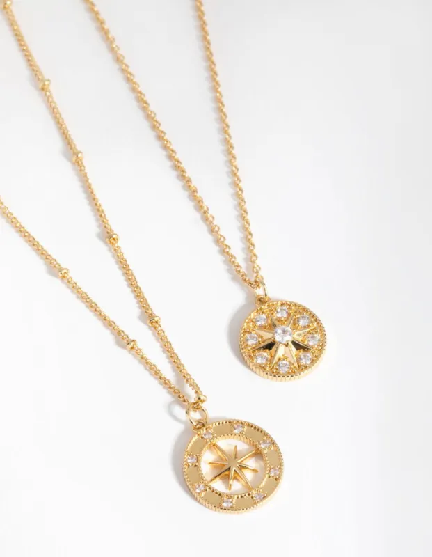18ct Gold Plated Northern Star Necklace Set sold by lovisa