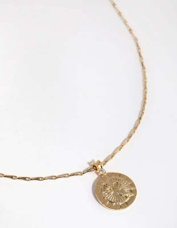 18ct Gold Plated Cubic Zirconia Snake Coin Necklace sold by lovisa