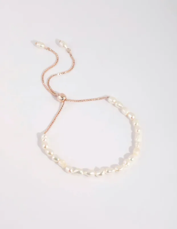 Rose Gold Pearl Toggle Bracelet sold by lovisa