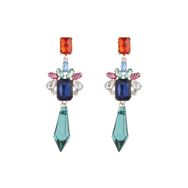 MULTICOLOURED GEM STONE STATEMENT Earrings sold by lovisa