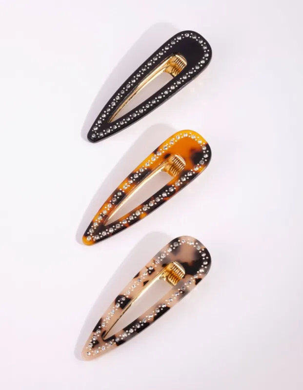 Gold Diamante Clip Pack sold by lovisa