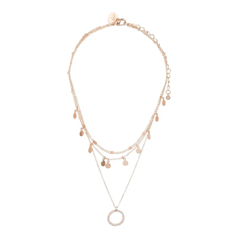 ROSE GOLD LAYERED DISC & CIRCLE DROP CHOKER PACK sold by lovisa