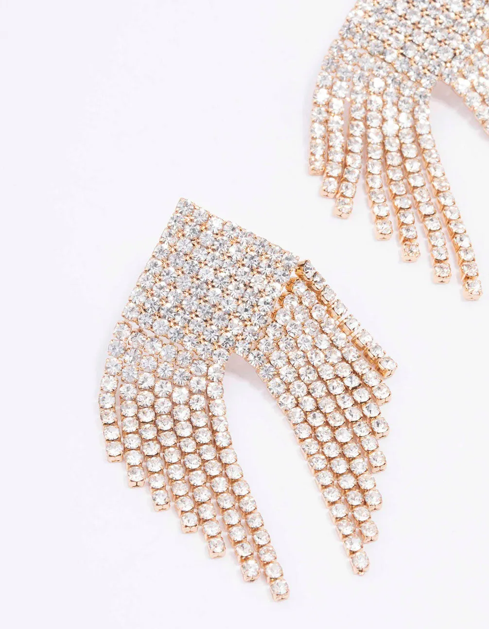 Gold Triangular Diamante Drop Earrings sold by lovisa product image thumbnail 2