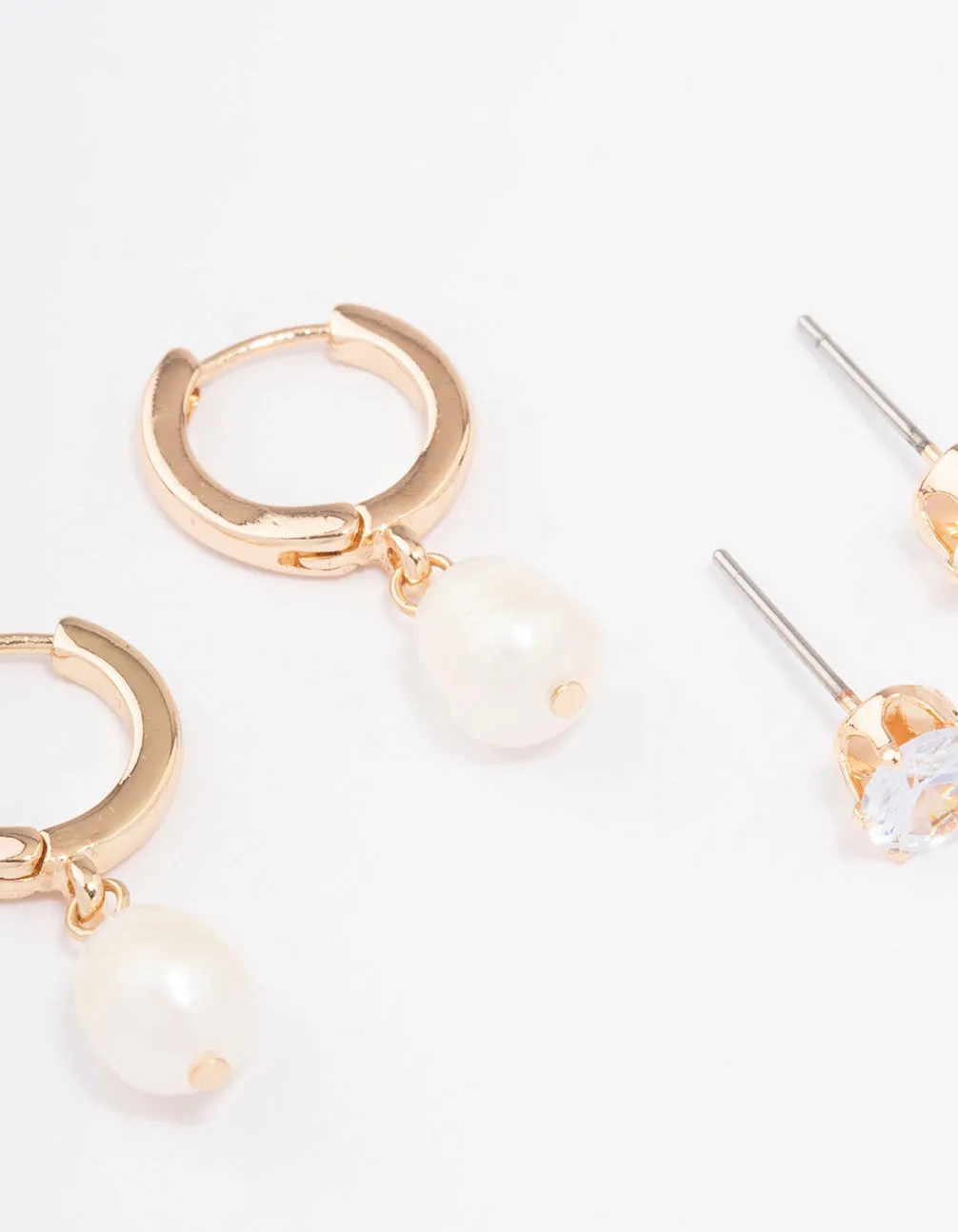 Gold Diamante & Pearl Earring Pack sold by lovisa product image thumbnail 3