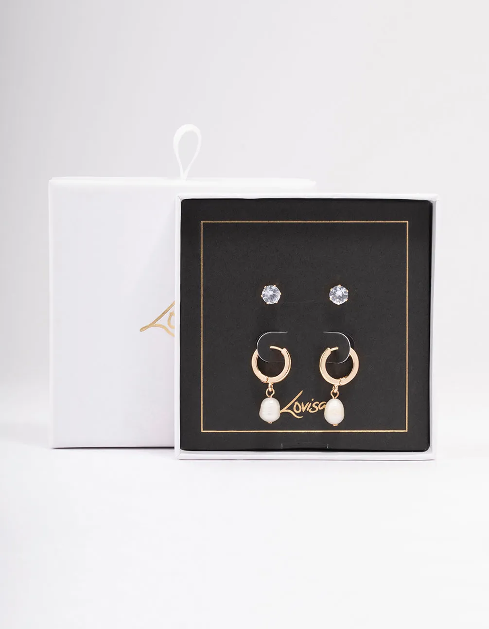 Gold Diamante & Pearl Earring Pack sold by lovisa product image thumbnail 2
