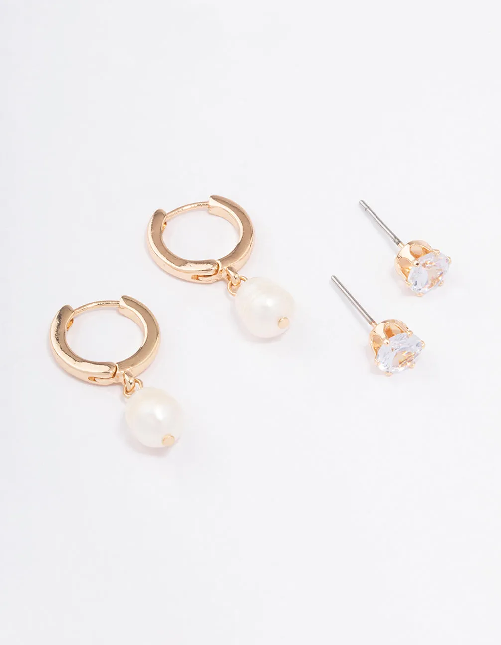 Gold Diamante & Pearl Earring Pack sold by lovisa