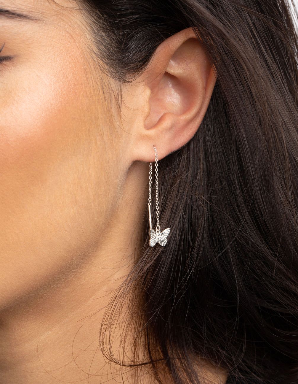 Sterling Silver Butterfly Threader Earrings sold by lovisa product image thumbnail 2
