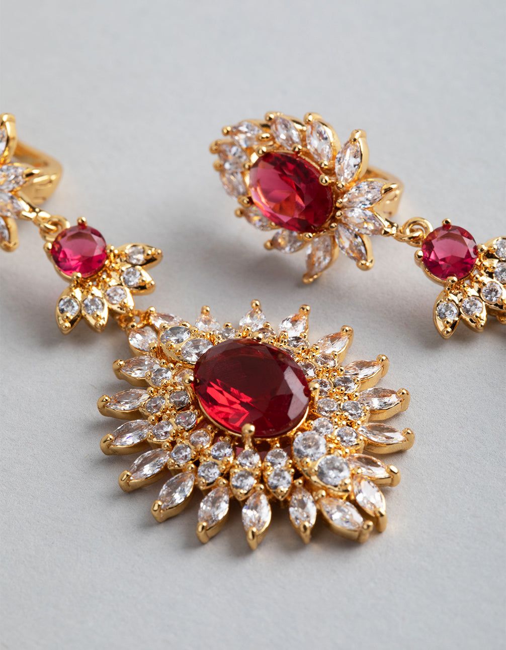 Gold Cubic Zirconia Lotus Drop Earrings sold by lovisa product image thumbnail 3