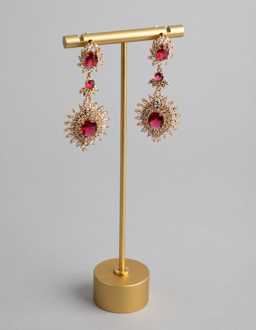 Gold Cubic Zirconia Lotus Drop Earrings sold by lovisa product image thumbnail 2