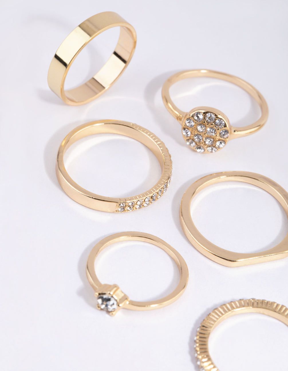 Gold Simple Band Diamante Ring Pack sold by lovisa product image thumbnail 2