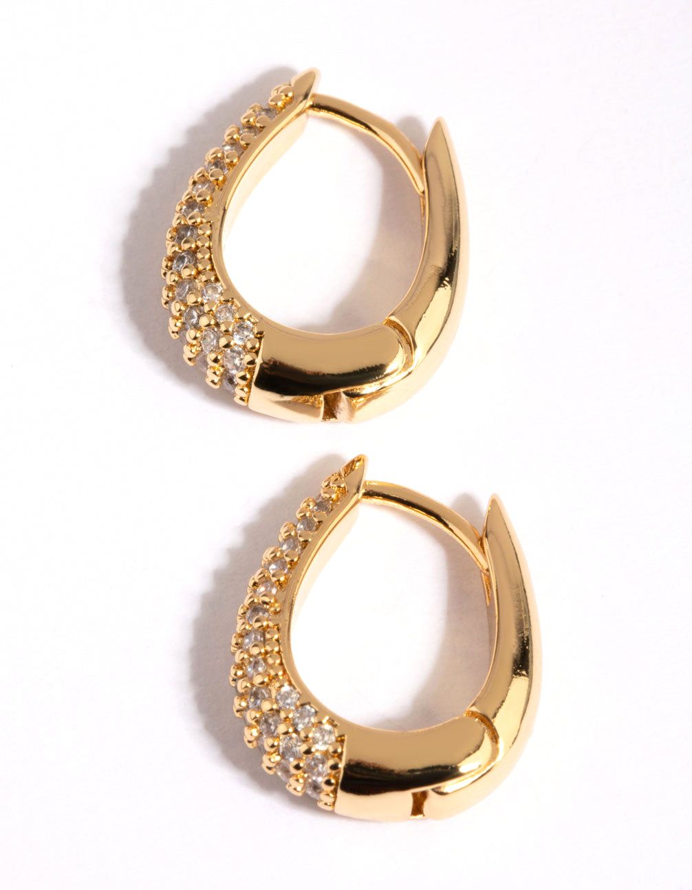 Gold Plated Hoop Earrings with Cubic Zirconia sold by lovisa