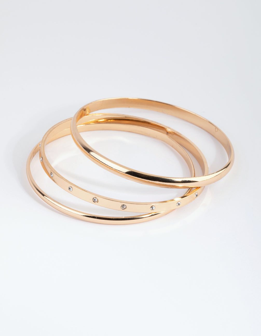 Gold Diamante Inlay Bangle Pack sold by lovisa