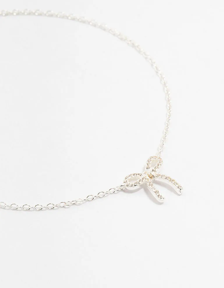 Sterling Silver Cubic Zirconia Bow Bracelet sold by lovisa product image thumbnail 2