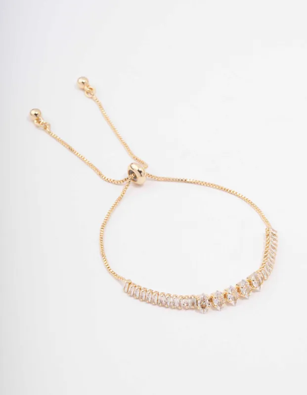 Gold Plated Marquise Baguette Bracelet sold by lovisa