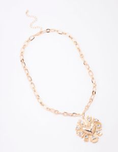 Gold Sacred Heart Pendant Necklace sold by lovisa
