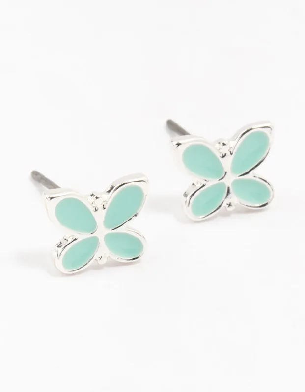 Silver Butterfly Stud Earrings sold by lovisa