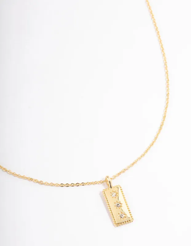 Gold Plated Triple Star Bar Necklace sold by lovisa
