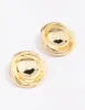 Gold Plated Large Round Twisted Stud Earrings sold by lovisa