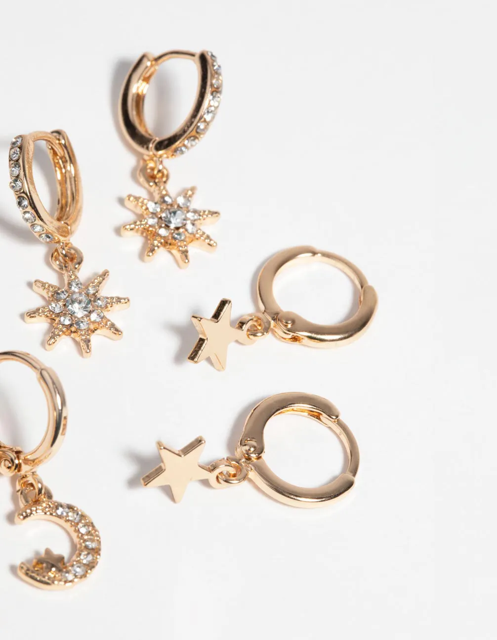 Gold Celestial Huggie Hoop Earring Pack sold by lovisa product image thumbnail 4