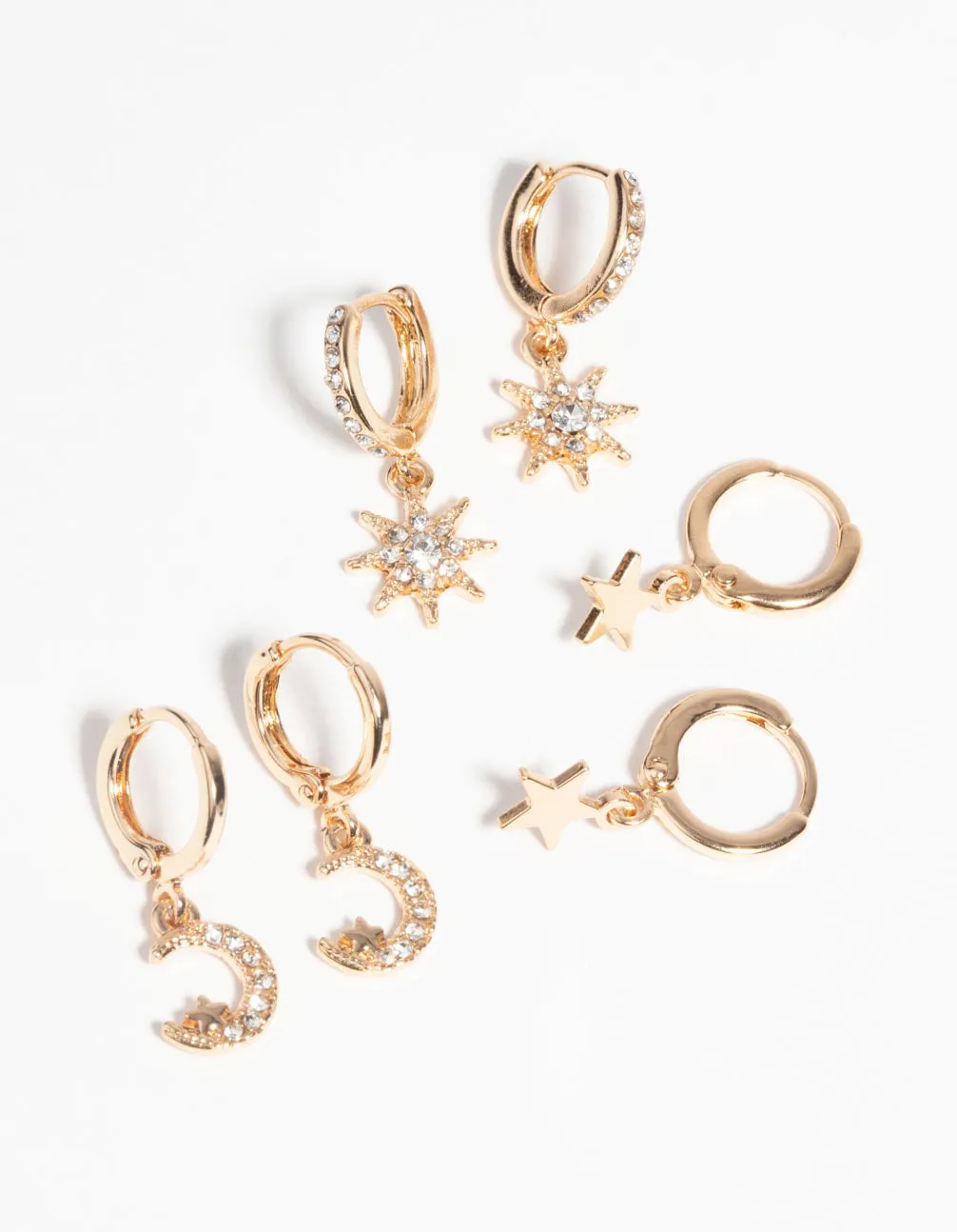 Gold Celestial Huggie Hoop Earring Pack sold by lovisa