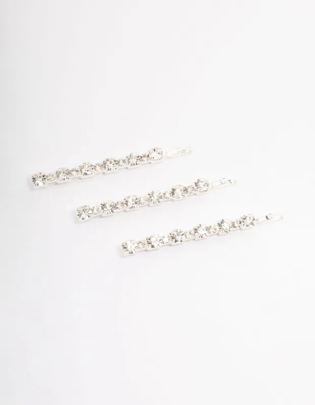 Silver Diamante Hair Pin Pack sold by lovisa