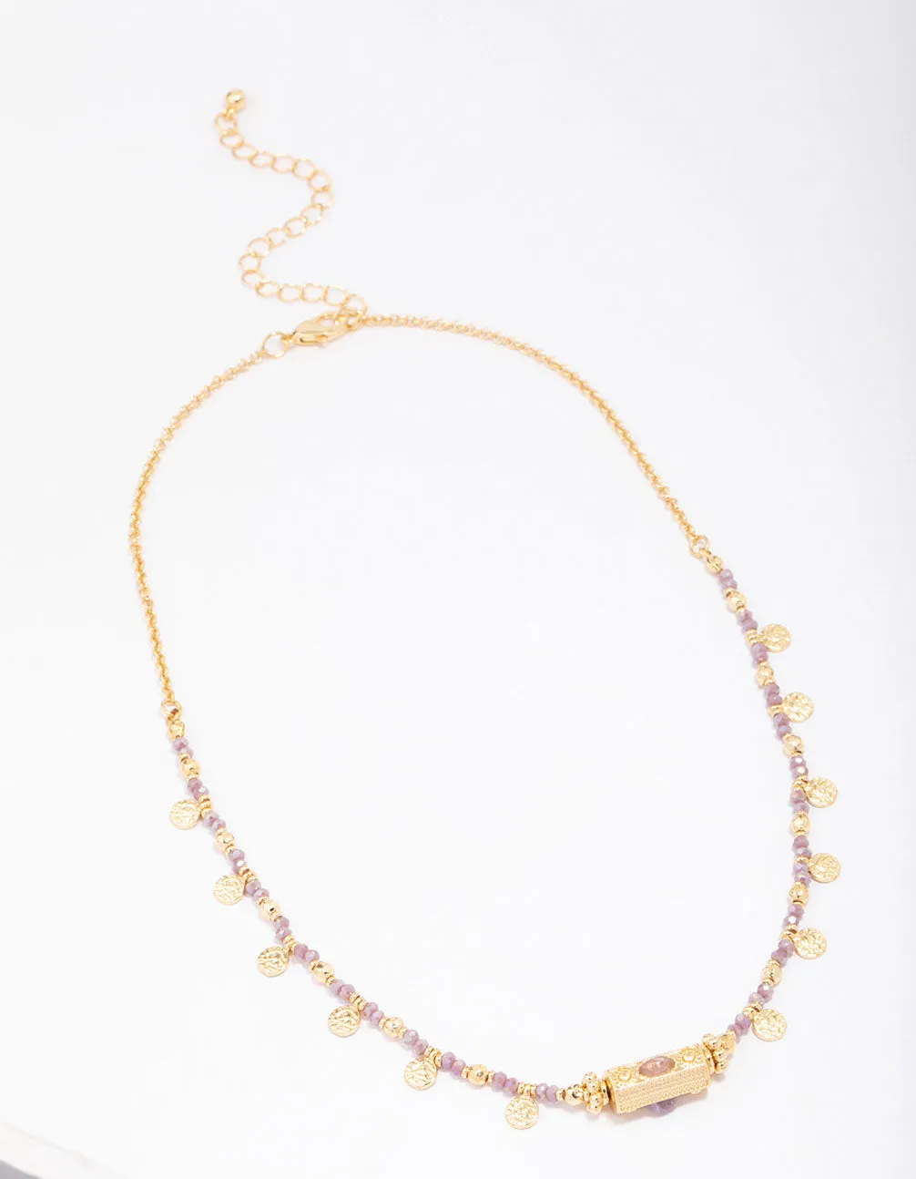 Gold Plated Semi-Precious Barrel Necklace sold by lovisa product image thumbnail 3
