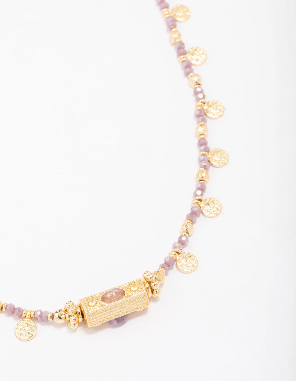 Gold Plated Semi-Precious Barrel Necklace sold by lovisa