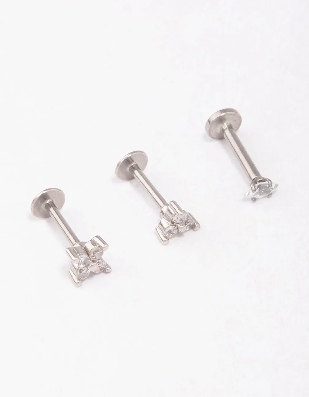 Surgical Steel Marquise Flower Flat Back 3-Pack sold by lovisa