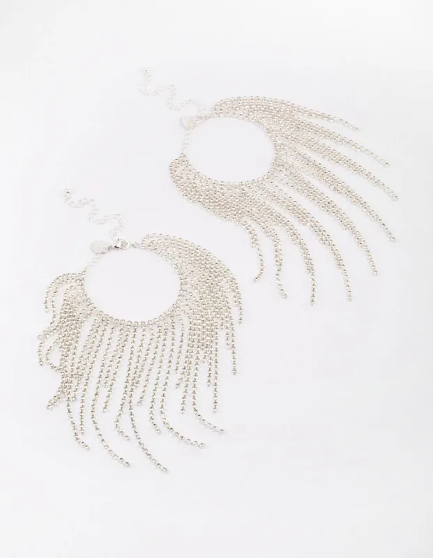 Silver Diamante Cupchain Long Anklet Pack sold by lovisa
