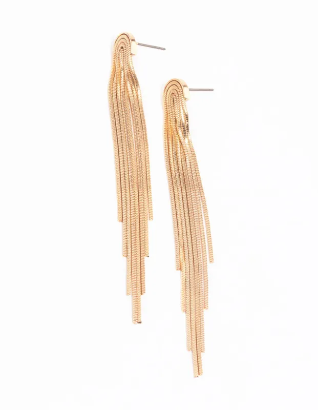Gold Waterfall Drop Earrings sold by lovisa